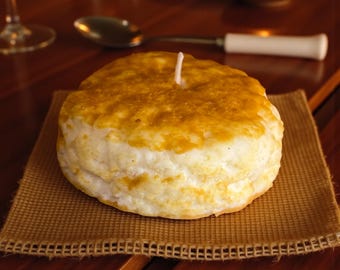 Buttermilk Biscuit Candle , Novelty, Gifts, Faux Food, Real Sized Biscuit, Wax Food