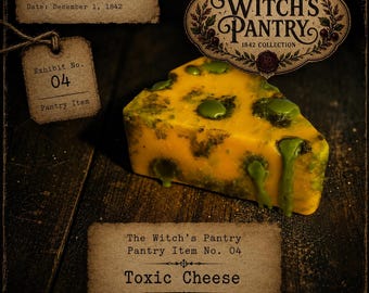 Toxic Cheese – Wax Cheese Embed | The Witch’s Pantry: 1842, Realistic Wax Food Prop, Halloween, Haunted