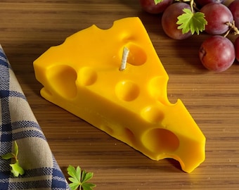 Realistic Cheese Wedge Novelty Candle, Wax Cheese, Faux Food, Gifts, Food Candles, Faux Cheese