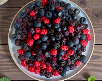 Mixed Berries Wax Embeds, Red Raspberries, Raspberry, Blueberry, Blackberry, Mulberry, Realistic Wax Embeds, Realistic Berry Wax Embeds
