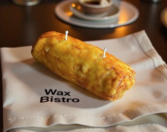 Golden Egg Roll Special Candle, Novelty Candle, Chinese Candle, Food Candle, Gifts, Wax Food