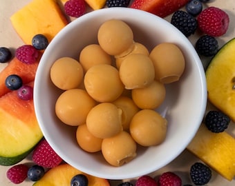 Melon Balls Wax Embeds, Wax Fruit, Cantaloupe Wax, Fake Food