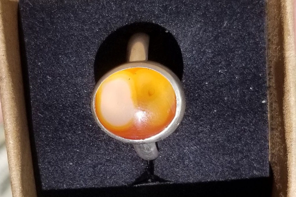 Orange Agate Ring!   One of a kind! (Size 6)
