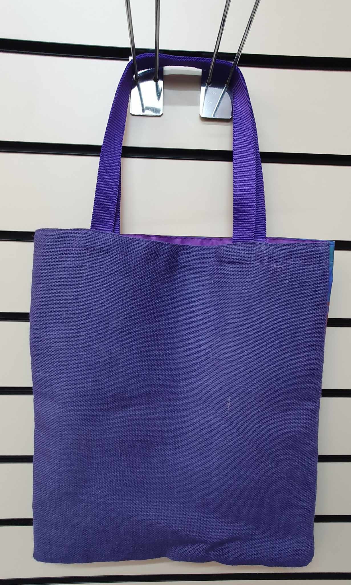 Bright Highland Cow Hessian Backed Tote Bag Purple Etsy
