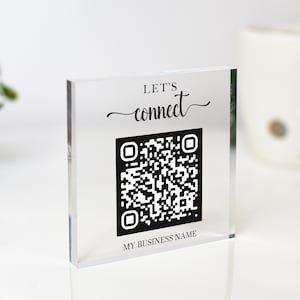 Mini QR Code Display Sign Social, QR business Sign, Scan to Pay Business Sign,Appointment Sign,Business Instagram Facebook Social Media Sign