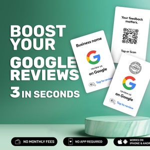Cartões de avaliação NFC do Google, NFC personalizado e código QR Toque para avaliar o cartão do Google, cartões de avaliação impressos em PVC do Google Cartão de visita