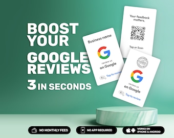 Tarjetas de revisión de Google con NFC, NFC personalizadas y código QR Toque para revisar la tarjeta de Google, tarjetas de comentarios impresas en PVC de revisión de Google Tarjeta de presentación