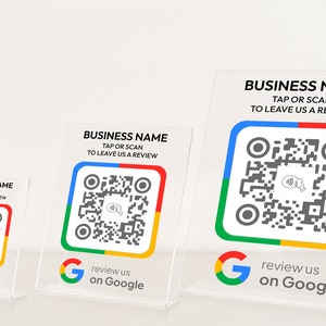 NFC Google Tap To Review Stands to Boost Your Online Presence, NFC plaque, Mini QR Code sign, Business Review Link, Leave a Review plaque image 3