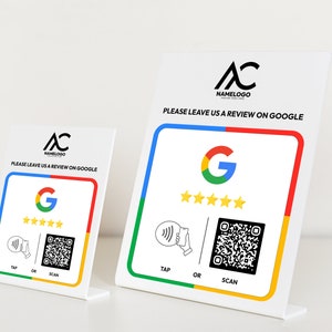 Placa de revisión de Google para aumentar su presencia en línea, placa de revisión y toque NFC, signo de mini código QR, placa para dejar una revisión, enlace de revisión comercial imagen 6