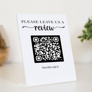 Deje una placa QR independiente de reseña, síganos en el letrero independiente de redes sociales comerciales, letrero de revisión de mini código QR, letrero de revisión