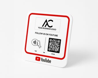 Benutzerdefiniertes YouTube YouTube QR-Code-Zeichen: NFC Tap Plaque