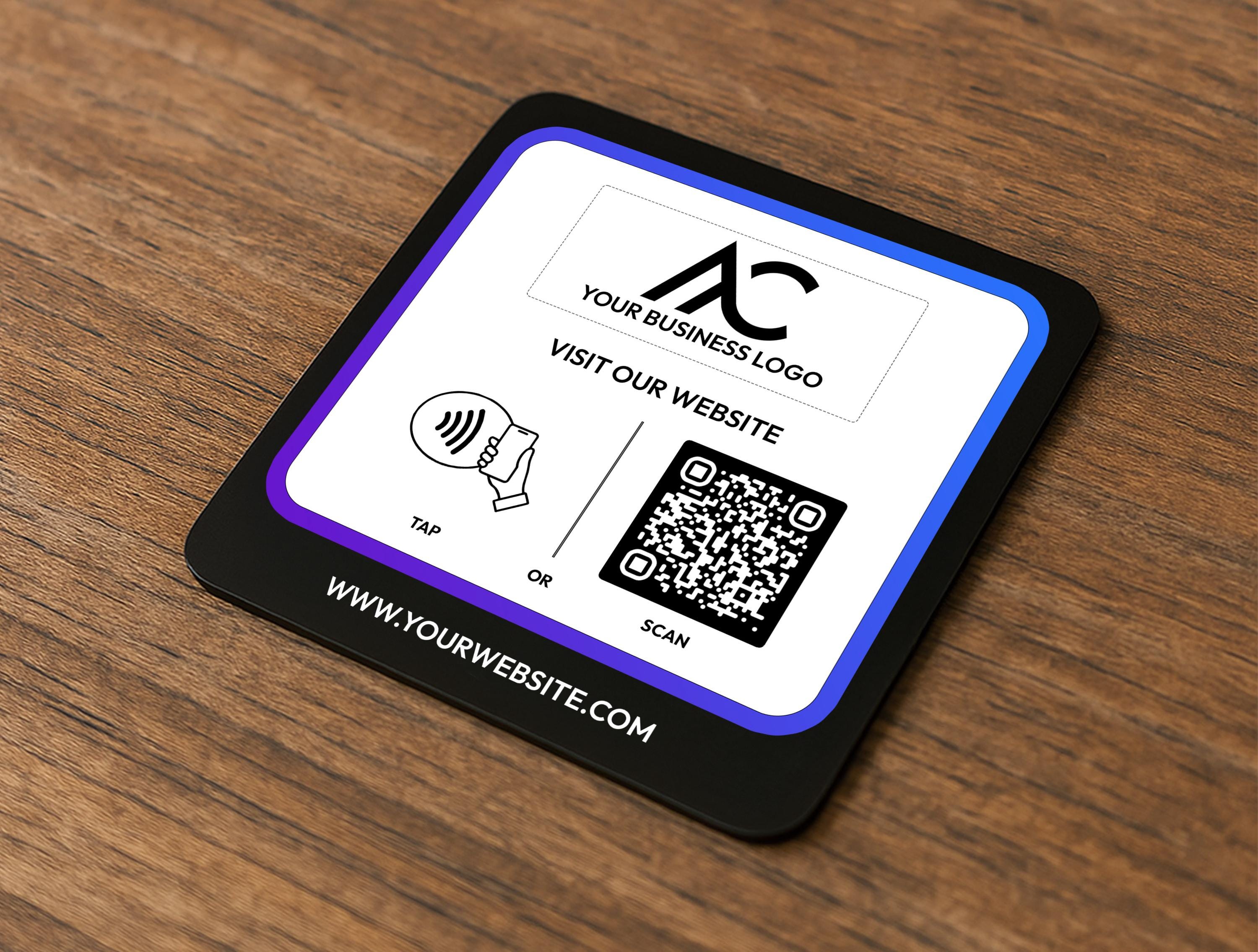 Custom QR Code Acrylic Sign: Link in Bio Display With Logo - Etsy