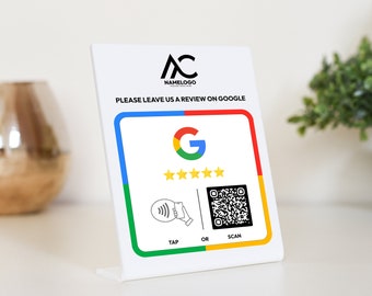 Google Review plaque to Boost Your Online Presence, NFC tap and review plaque, Mini QR Code sign,Leave a Review plaque, Business Review Link