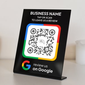 NFC Google Tap To Review Stands to Boost Your Online Presence, NFC plaque, Mini QR Code sign, Business Review Link, Leave a Review plaque image 4