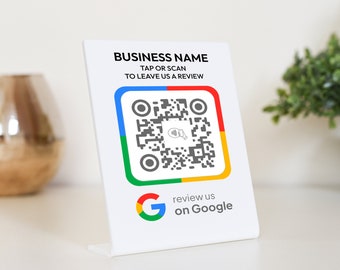 NFC Google Tap To Review Stands to Boost Your Online Presence, NFC plaque, Mini QR Code sign, Business Review Link, Leave a Review plaque