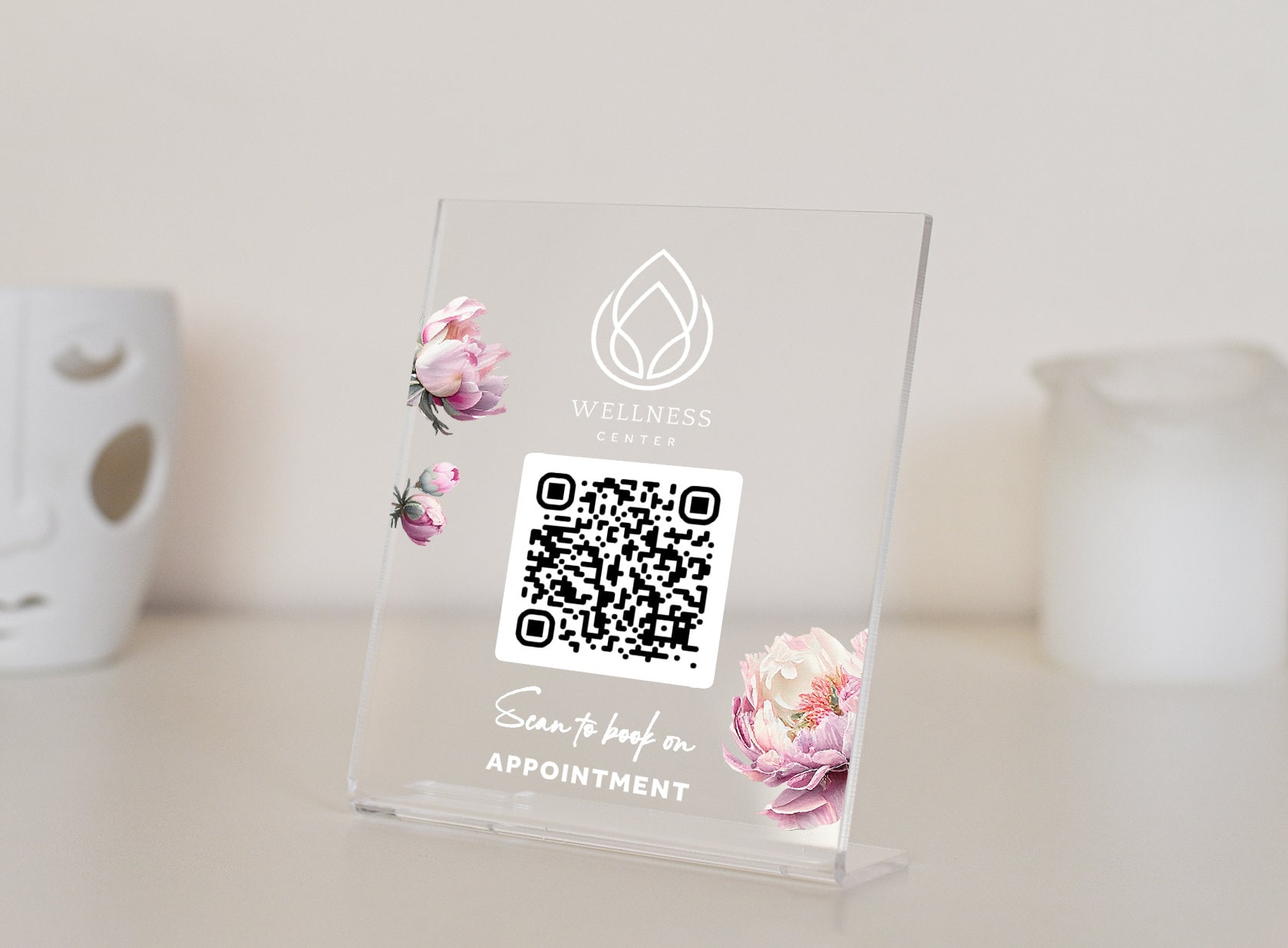 Acrylic Business QR Code Sign: Appointment Booking, Social Media ...