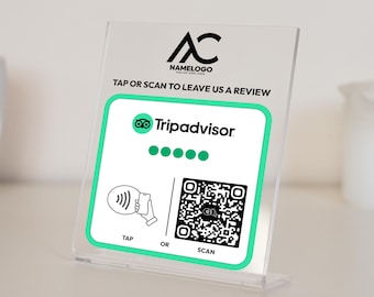 Custom TripAdvisor Sign with QR Code & NFC Tap | Personalized Review Plaque for Hotels, Restaurants, and Tours Plaque to Boost Reviews