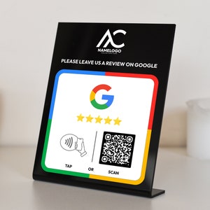 タップして Google でレビューする NFC と QR コード カード、スタンド - タップしてビジネスをレビューする