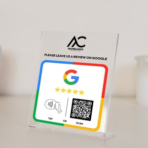 Placa de revisión de Google para aumentar su presencia en línea, placa de revisión y toque NFC, signo de mini código QR, placa para dejar una revisión, enlace de revisión comercial imagen 4