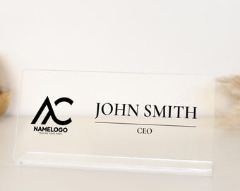 Plaque signalétique de bureau personnalisée, Plaque signalétique de bureau en acrylique personnalisée, Cadeau d'affaires pour bureau de collègue, Plaque de bureau pour nouvel emploi, Cadeau de fin d'études moderne