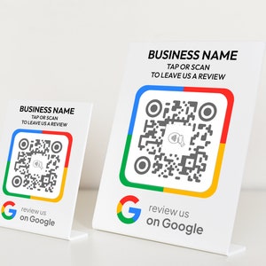 NFC Google Tap To Review Stands to Boost Your Online Presence, NFC plaque, Mini QR Code sign, Business Review Link, Leave a Review plaque image 5