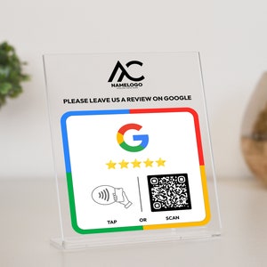 Google Review plaque to Boost Your Online Presence, NFC tap and review plaque, Mini QR Code sign,Leave a Review plaque, Business Review Link 画像 2