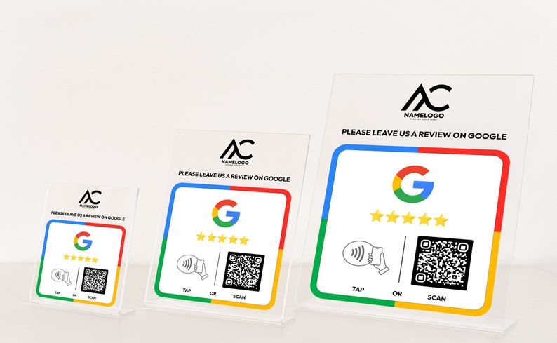 Placa de revisión de Google para aumentar su presencia en línea, placa de revisión y toque NFC, signo de mini código QR, placa para dejar una revisión, enlace de revisión comercial imagen 5