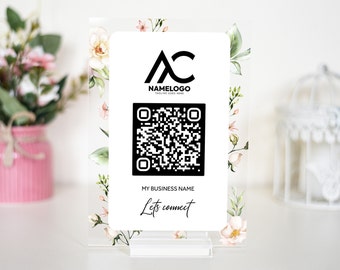 Engage Customers with QR Code Business Signs,  Ideal for Salons, Beauty, and Hairdressers, Welcome Reception Sign with QR Code, QR Code Sign