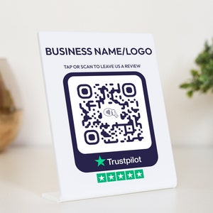 Beoordeel ons op Trustpilot-plaquette - Aanpasbare NFC/Tap en QR-teken Trustpilot Review Plate, ultieme tool voor online zichtbaarheid