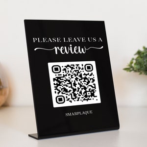 Multi-link QR code self-standing plaque, Please leave us a review, Business Social Media self-standing Sign Payment Sign, QR Code Sign