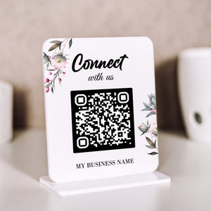Mini QR Code business Display Sign Social, Scan to Pay, Appointment Sign,Connect with us sign, Business Instagram Facebook Social Media Sign