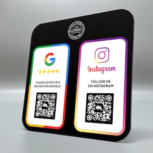 Google レビュー プレート、ビジネス向けマルチ QR コード サイン、ミニ QR コード ディスプレイ、オンライン プレゼンスの向上、レビューを残す NFC タップ マルチ プレート
