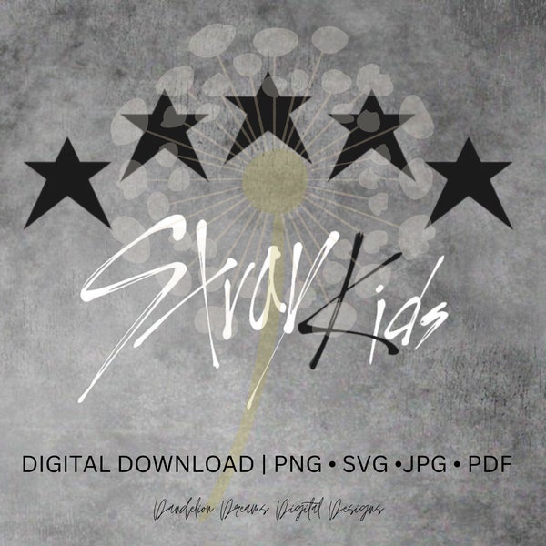 Stray kids 5 sterren digitaal bestand | svg | png| jpg | pdf| skz-logo, cricut-bestanden voor t-shirts, bakken, bekers en meer