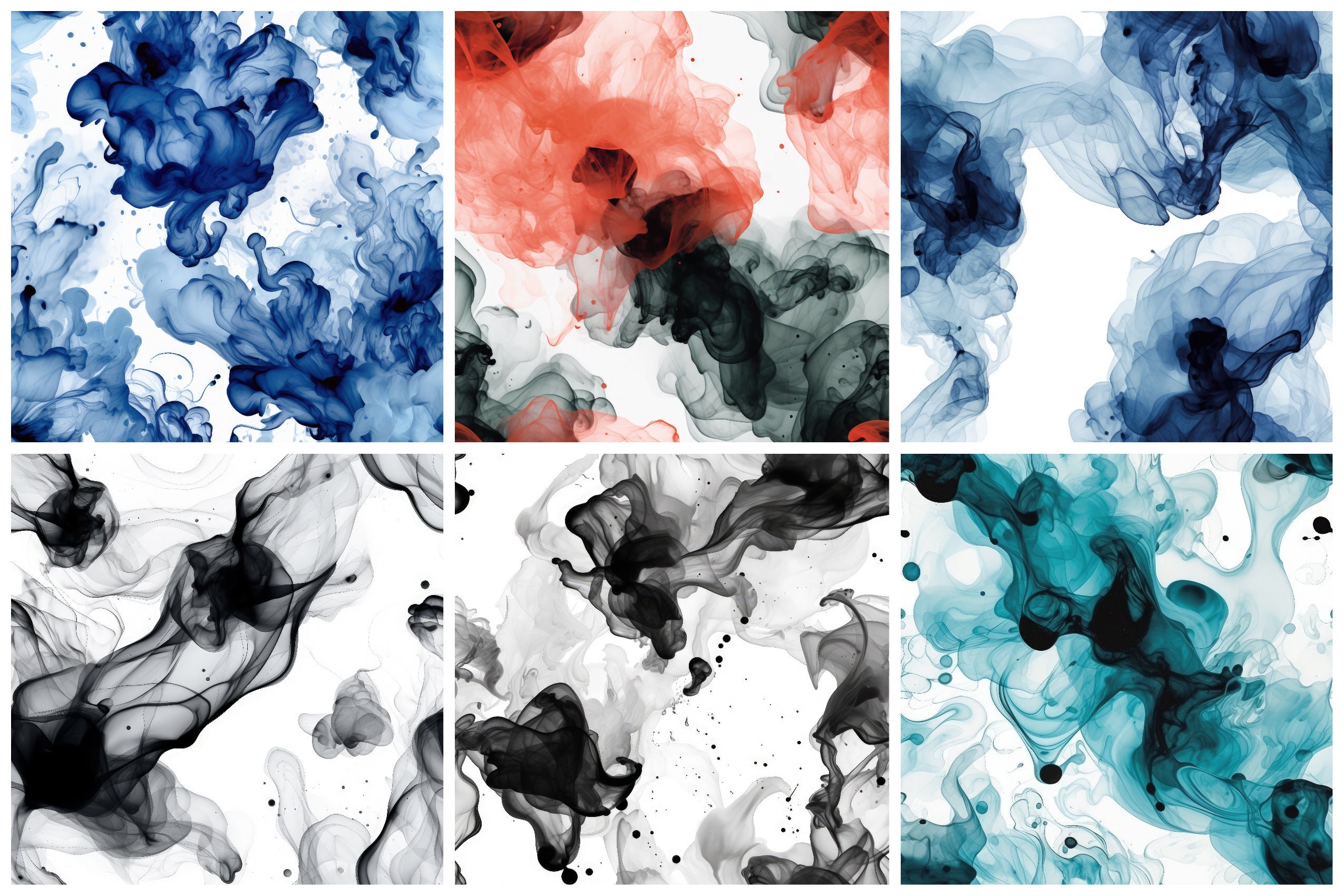 Image For Ink Effect Ink Water Effect: Seamless Digital Downloads, 22 Patterns - Etsy