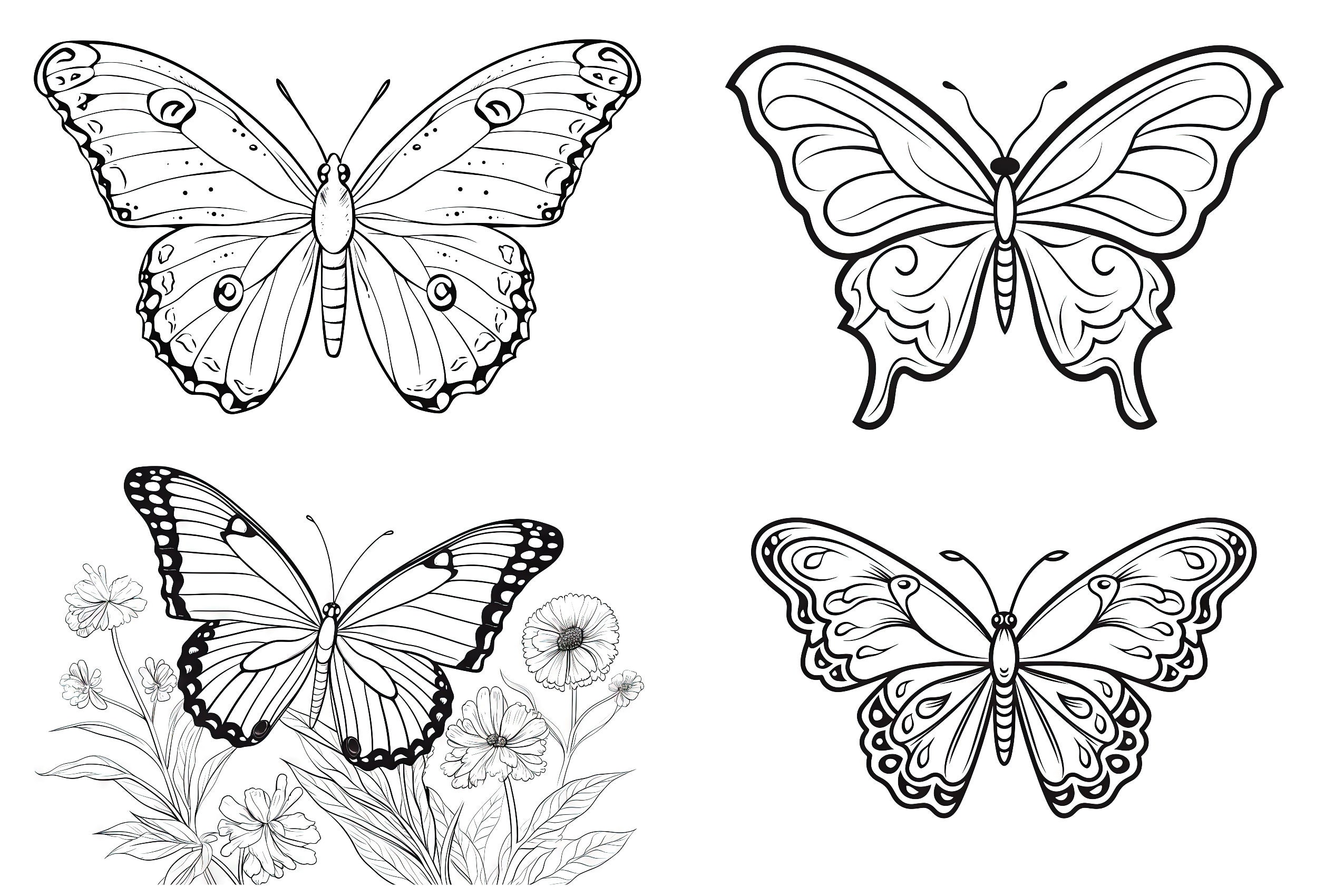 Butterfly Colouring Pages Set of 24 - Etsy