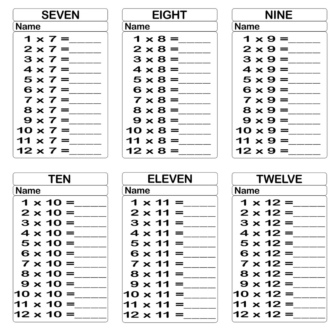 Times Table Printable Sheets With BONUS Exercise Pages Etsy Times Table Printable Sheets With BONUS Exercise Pages Etsy