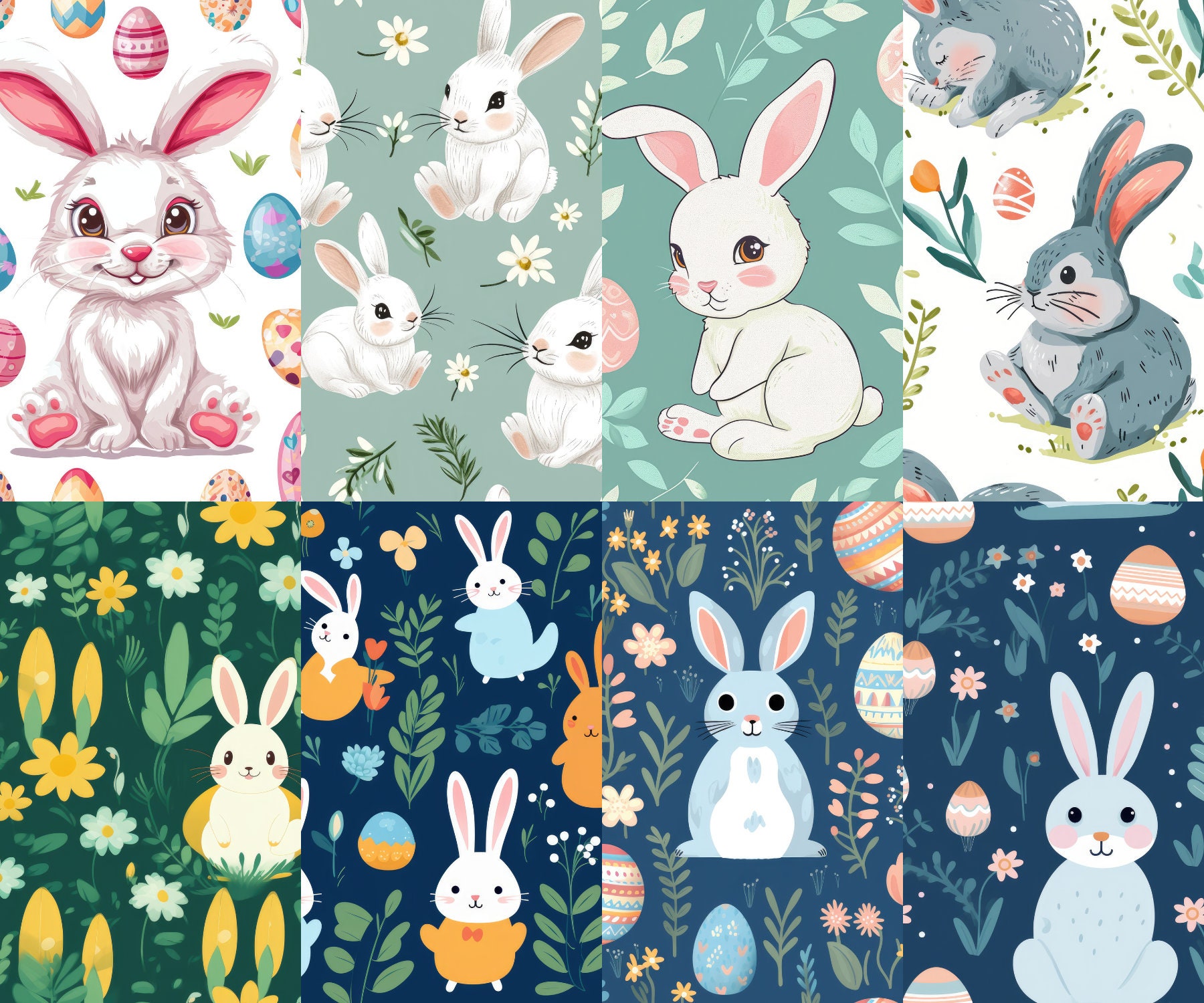 Easter Theme Patterns Seamless Digital Paper - Etsy
