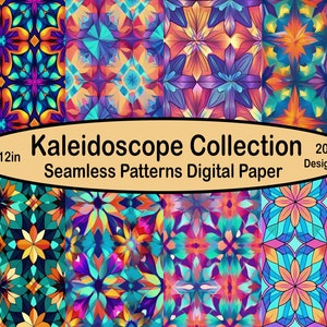 Kaleidoscope Pattern Designs, 20 images, seamless