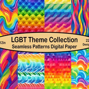 LGBT Pride Seamless Patterns Digital Art Design Hintergrundpapier Pack - 22 Designs