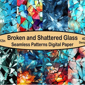 Broken and Shattered glass illustration seamless background