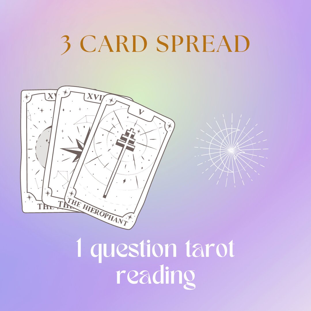 Tarot Card Reading Three Card Spread Tarot Reading 3 Card Etsy