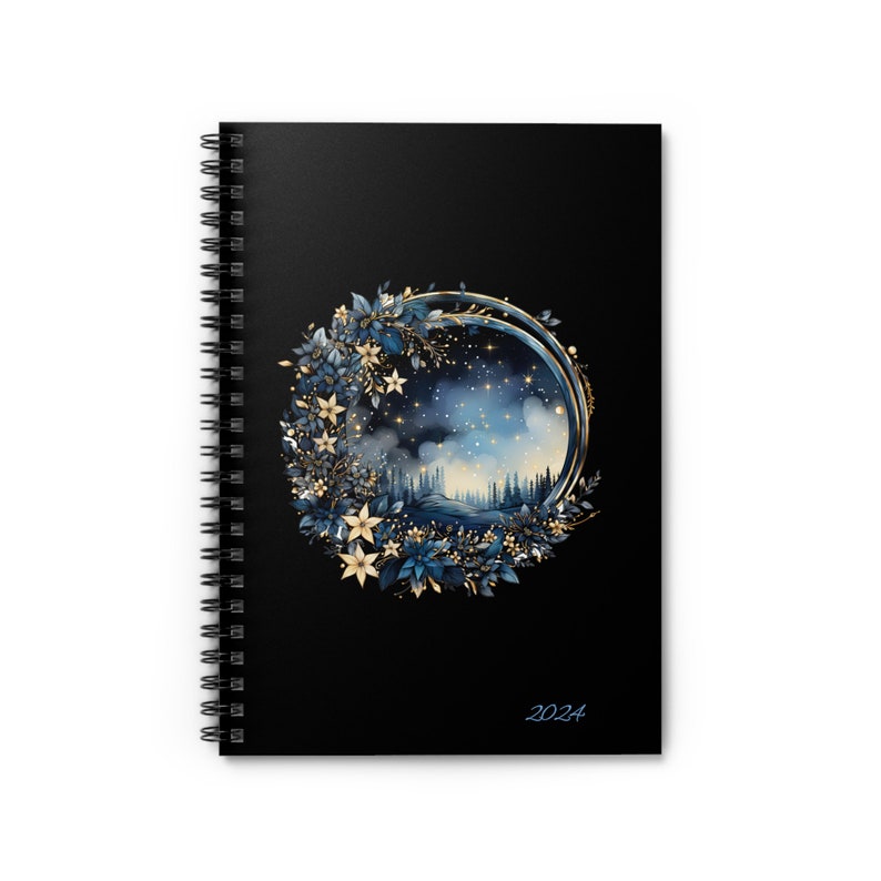 Blue Night Sky Spiral Hardcover Notebook - Ruled Line - Etsy