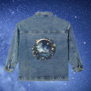 Moon Denim Jacket - Etsy Moon Denim Jacket - Etsy