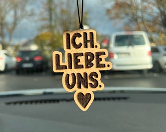 I Love Us - Car Air Freshener - Wooden Fragrance Tree