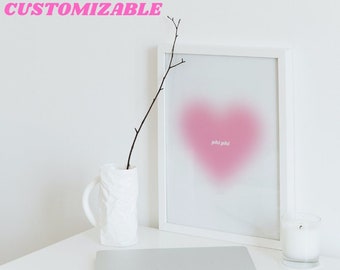 CUSTOM College Sorority Heart Aura Print, Big Little Gifts, Sorority Art, Instant Digital Download, Sorority Gift