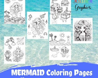 50 Mermaid Coloring Pages for Kids.