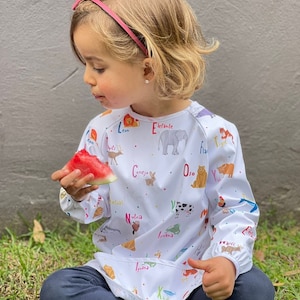 Long Sleeve Bib | Waterproof Toddler Bib |  Cute Baby Bibs | Wearable | Full Coverage