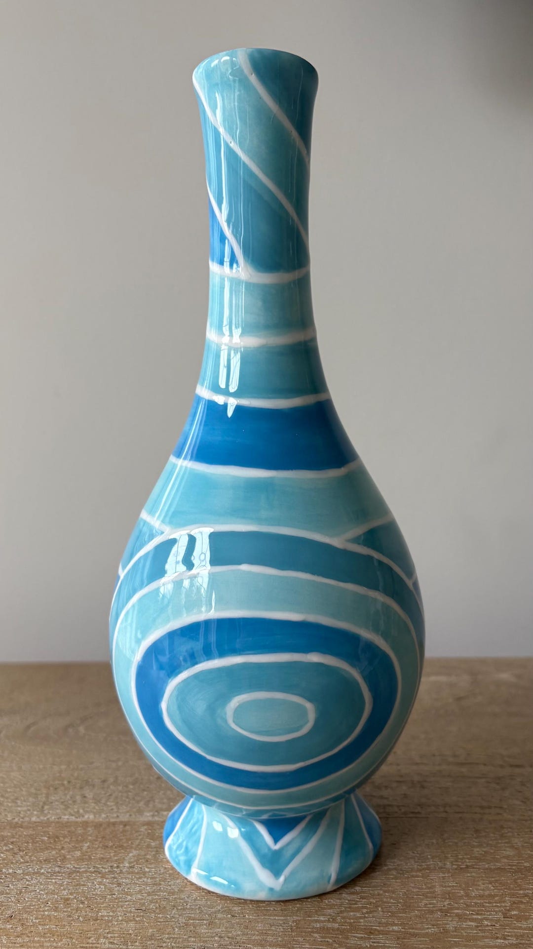 Vintage Retro Handpainted Blue Avant-garde French Style Ceramic Vase - Etsy