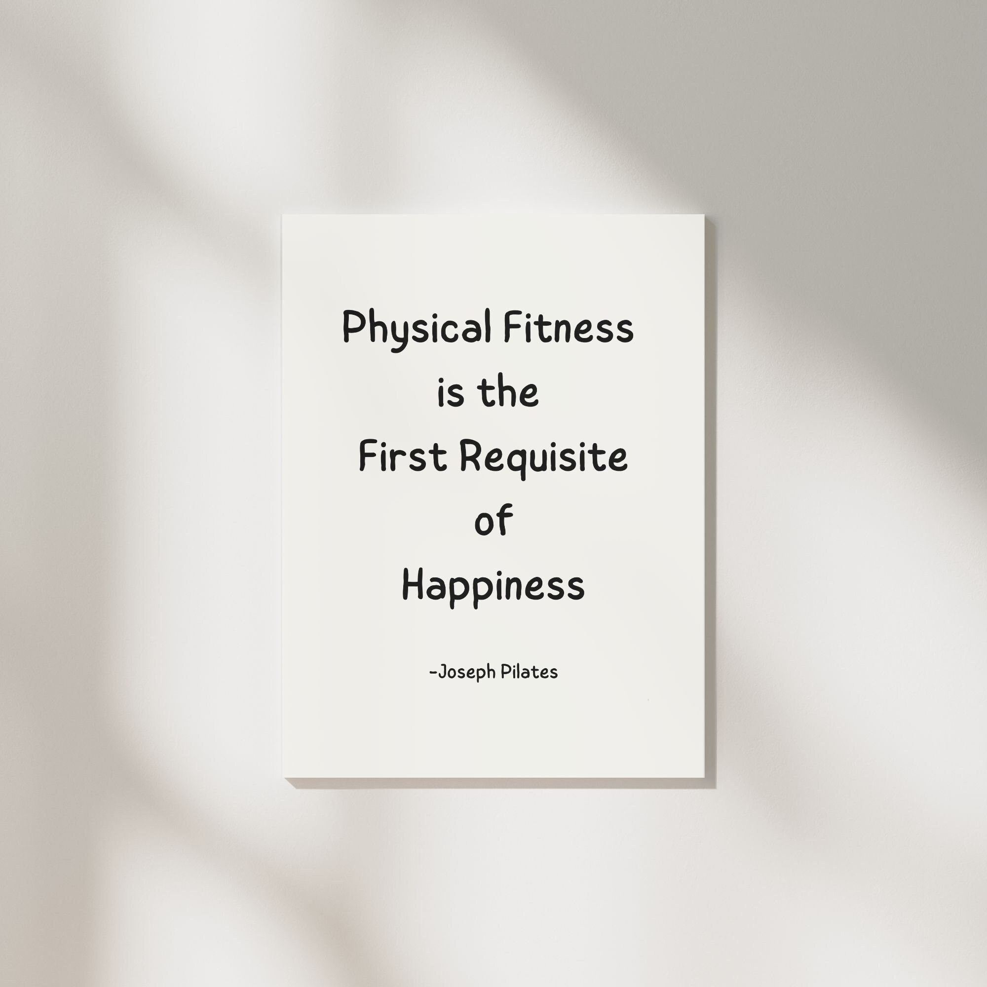 Joseph Pilates Quote Poster, Pilates Studio Wall Art, Gym Decor