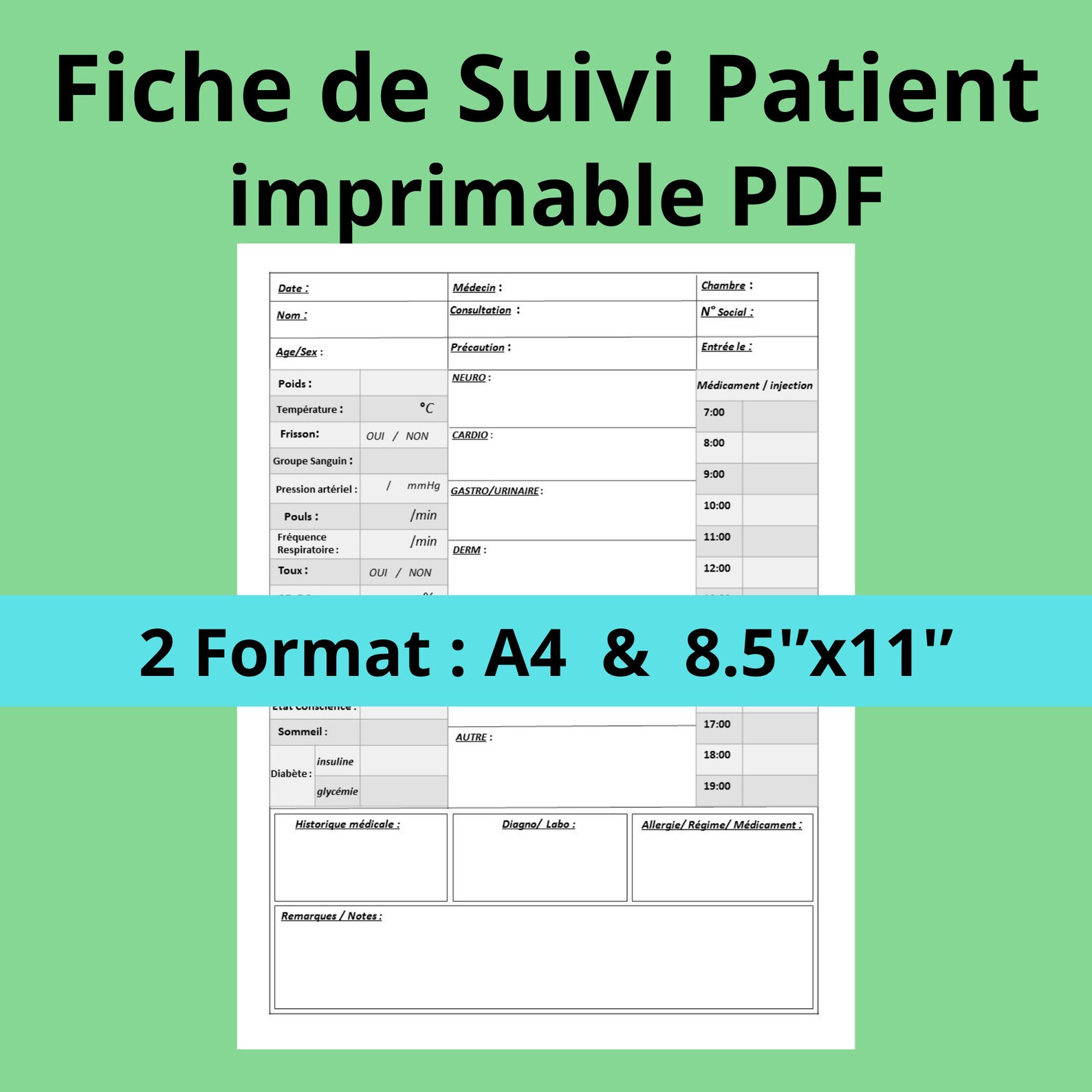 Printable Nurse Report Sheet / Nursing Patient Report Sheets / - Etsy